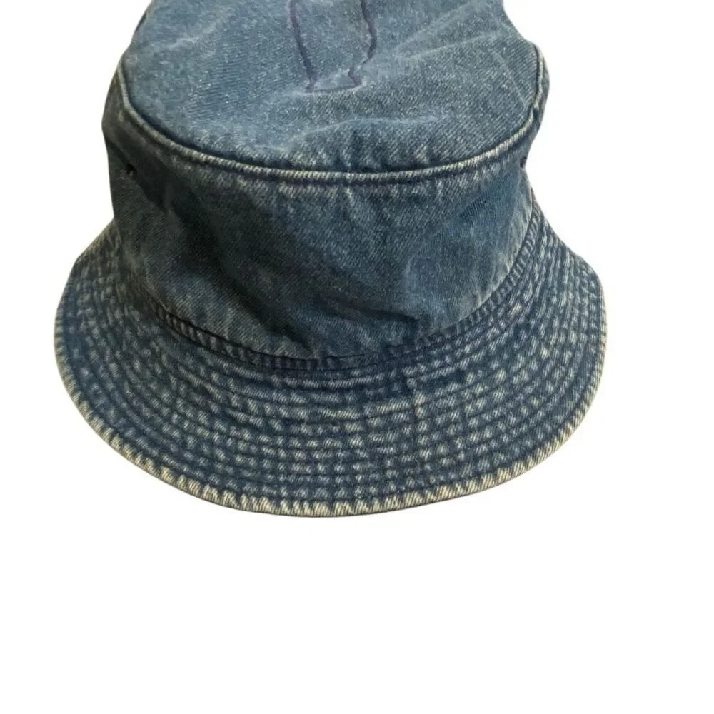 Vintage 80s/90s Coca Cola Bucket Hat Blue Denim Hip Hop Streetwear Embroidered